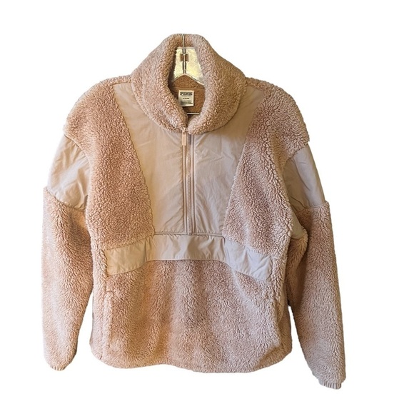 COPY - Victoria’s Secret Pink Oversized held zip mock neckline kangaroo pocket - Picture 1 of 5